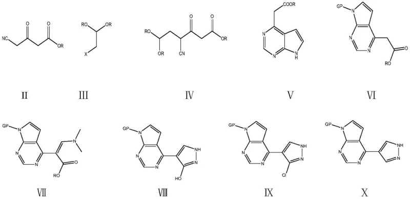 New synthesis scheme showing the streamlined route from cyanoacetoacetate to intermediate X