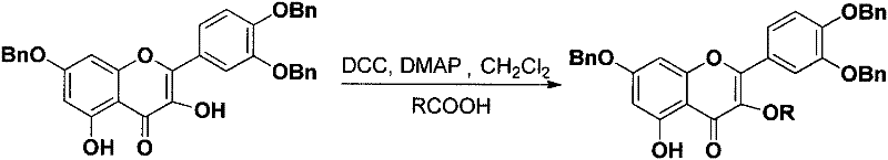 Esterification reaction mechanism using DCC and DMAP to attach the acyl group