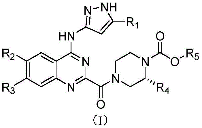 General chemical structure of Formula I quinazoline derivatives showing variable R groups for PAK4 inhibition