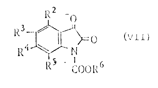 Reaction scheme showing the conversion of Isatin (V) to the final Quinazolinone derivative (I) through intermediates VII, II, and III