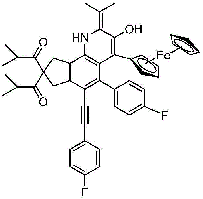 Specific fluorinated quinoline derivative structure from Example 1