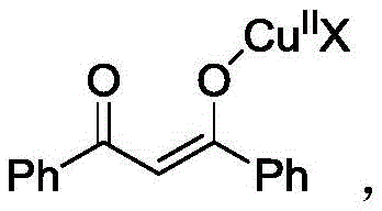 Copper complex intermediate formation with beta-diketone