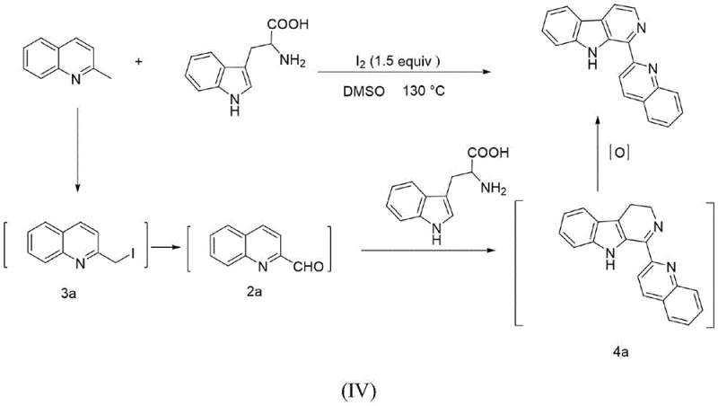 Reaction mechanism showing the formation of intermediates 2a, 3a, and 4a leading to Nitramarine