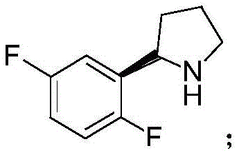 Chemical structure of (R)-2-(2,5-difluorophenyl)pyrrolidine, the key chiral intermediate