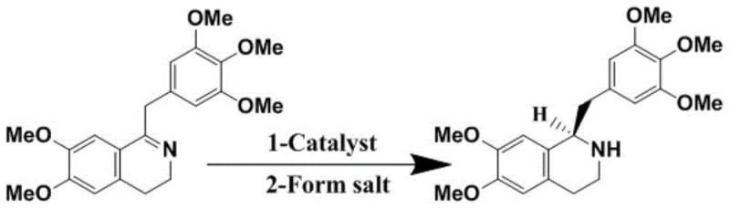 Conventional synthesis route using TsDPEN catalyst showing potential genotoxic impurity risks