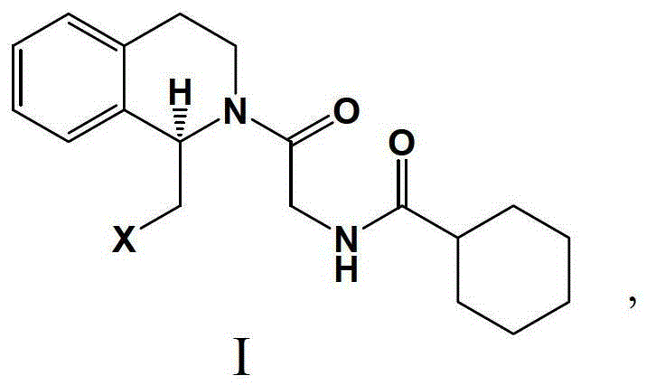 Chemical structure of the key chiral intermediate Formula I with X representing OH or Cl