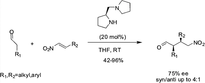 Asymmetric Michael addition reaction catalyzed by the novel R-proline derivative showing high enantioselectivity