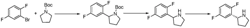 Palladium-catalyzed route requiring extreme low temperatures and expensive reagents