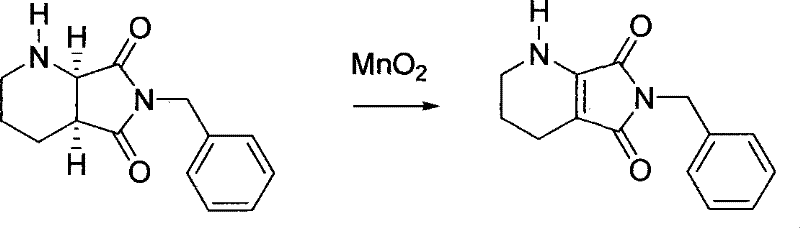 Detailed chemical equation of the MnO2 catalyzed dehydrogenation step showing solvent and temperature conditions