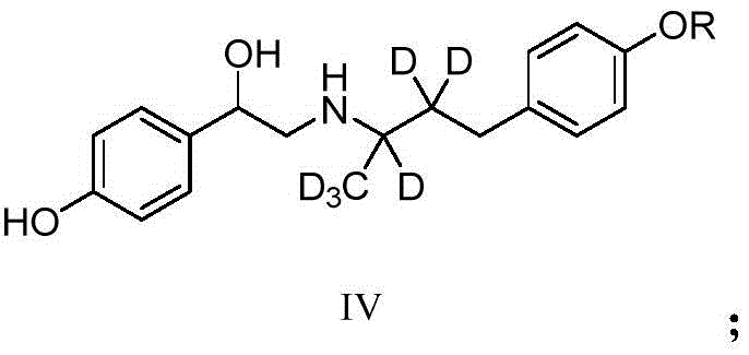 Structure of Intermediate Compound IV showing the coupled deuterated ractopamine backbone