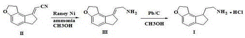 Prior art two-step synthesis route using Raney Nickel and Palladium Carbon sequentially
