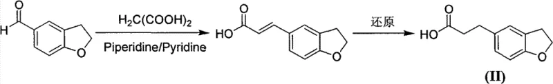 Prior art synthetic route showing Knoevenagel condensation of 2,3-dihydrobenzofuran-5-carbaldehyde