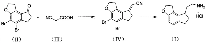 Novel synthetic route using cyanoacetic acid condensation and direct hydrogenation