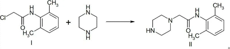 Reaction scheme showing the formation of disubstituted piperazine impurity in conventional methods