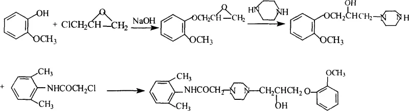 Conventional synthetic route for Ranolazine involving epoxide and piperazine coupling