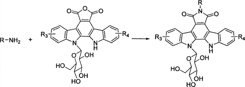 General synthesis scheme for N-glycosyl Rebeccamycin analogues Series I
