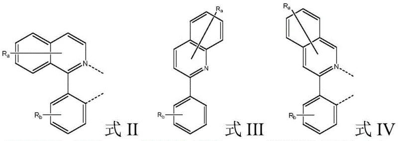 Specific ligand skeletons Formula II, III, and IV