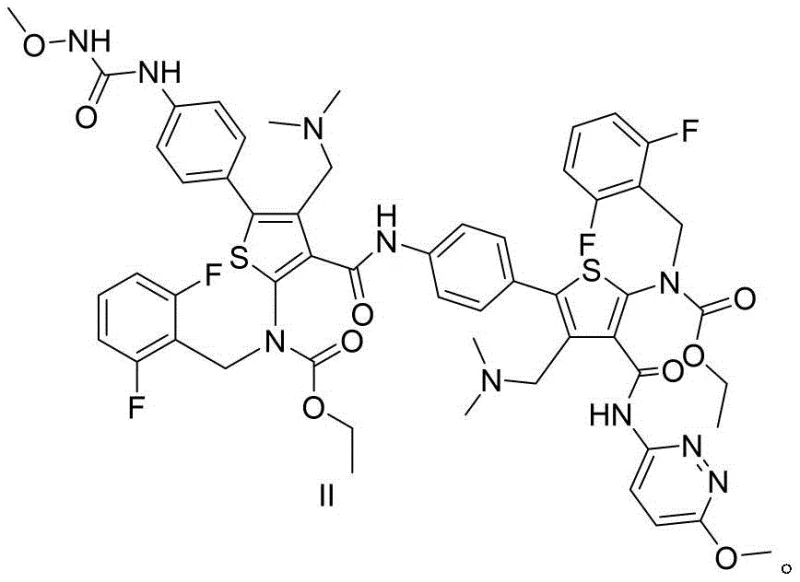 Chemical structure of Relugolix Impurity II showing the open chain precursor