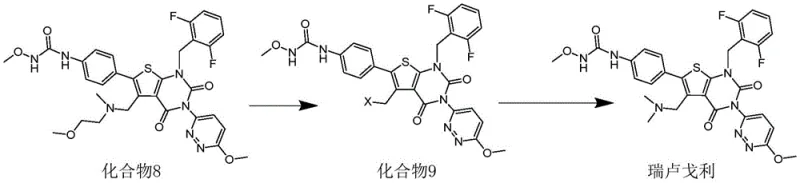 Novel synthetic route for Relugolix utilizing 1-chloroethyl chloroformate halogenation