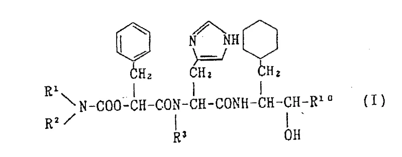 Chemical structure of the target amino acid derivative (I) with renin inhibiting activity