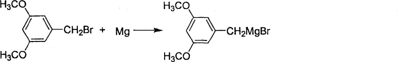 Formation of 3,5-dimethoxybenzylmagnesium bromide Grignard reagent from benzyl bromide and magnesium