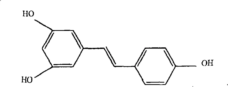 Chemical structure of Resveratrol showing the target polyhydroxystilbene framework