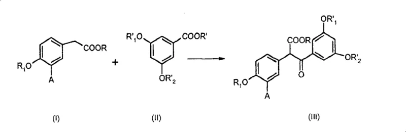 Reaction scheme showing Claisen condensation of ether ester derivatives to form beta-ketoesters