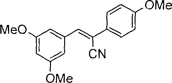 Structure of the key condensation intermediate Formula V (trimethoxy stilbene nitrile)