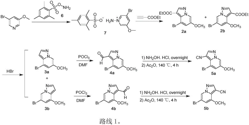 Prior art synthetic route 1 showing expensive and unstable reagents