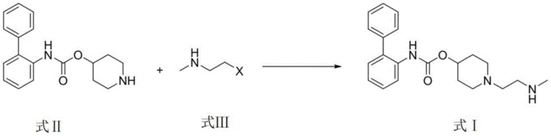 The novel one-step reaction scheme converting Formula II and Formula III into the target intermediate Formula I.