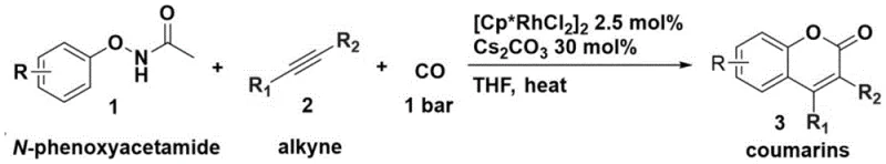 Specific reaction conditions and catalyst system details for coumarin synthesis