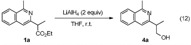 Derivatization of isoquinoline ester to alcohol using LiAlH4