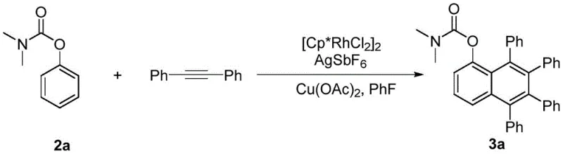 Specific synthesis of 5,6,7,8-tetraphenyl substituted naphthol derivative from protected phenol and diphenylacetylene