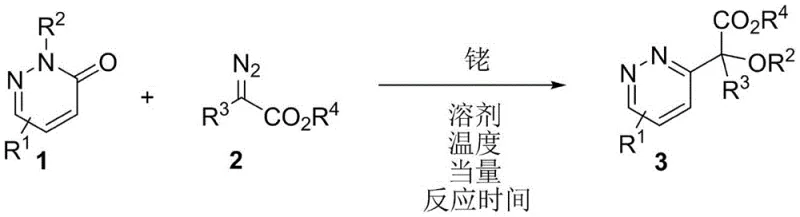 General reaction scheme for Rh-catalyzed synthesis of 3-substituted pyridazine derivatives