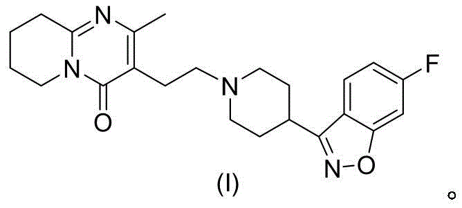 Chemical structure of Risperidone showing the core pyrido-pyrimidinone scaffold