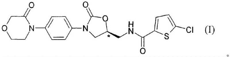 Chemical structure of Rivaroxaban showing the oxazolidinone and thiophene moieties critical for Factor Xa inhibition