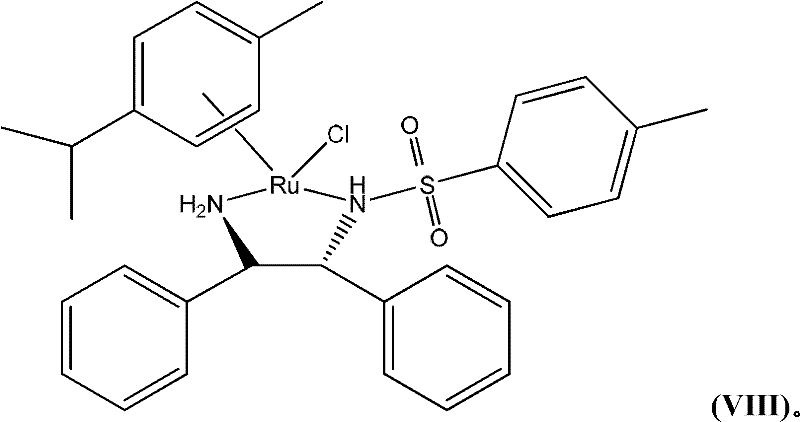 Structure of the chiral Ruthenium catalyst (VIII) used for asymmetric reduction