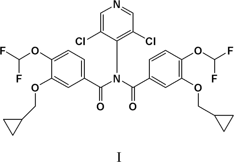 Structure of the novel diacylated intermediate (I), which serves as the key precursor in the new synthesis route
