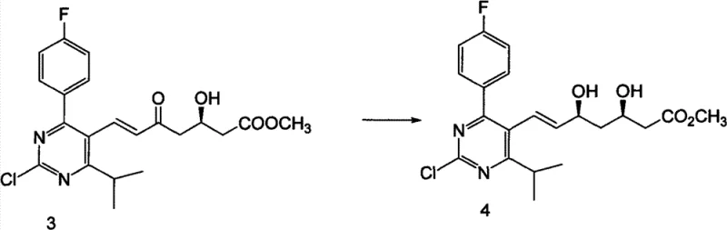 Stereoselective reduction mechanism converting keto intermediate to dihydroxy ester with high chirality control