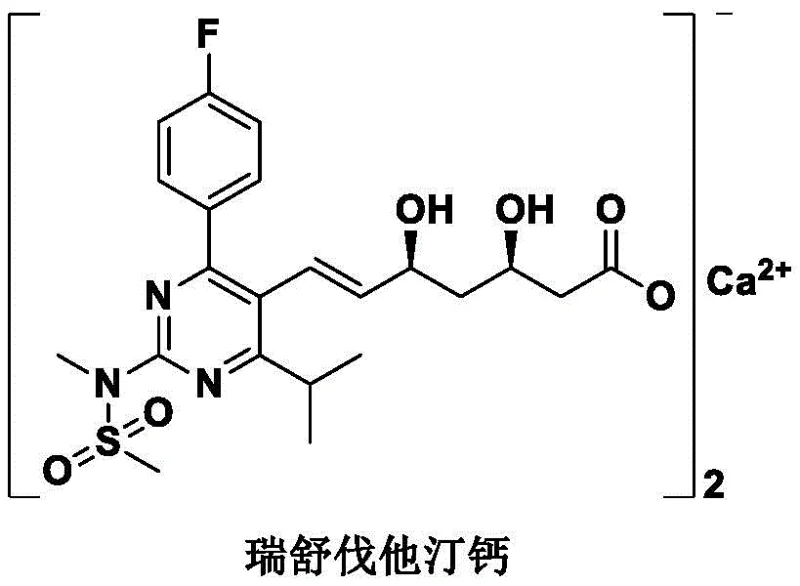 Chemical structure of Rosuvastatin Calcium showing the target API context