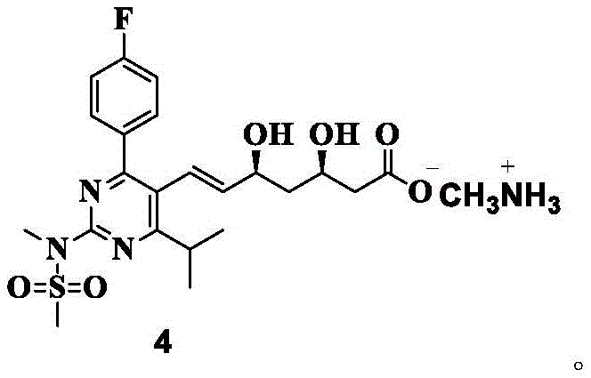 Structure of Compound 4 (Rosuvastatin Methylamine Salt), the key intermediate targeted for purification