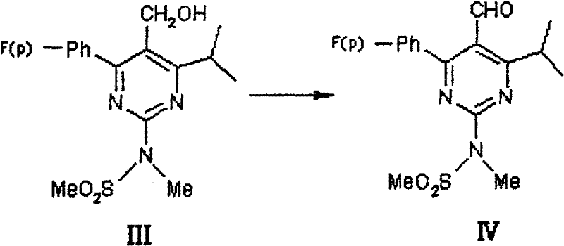 Oxidation of alcohol III to aldehyde IV using potassium dichromate