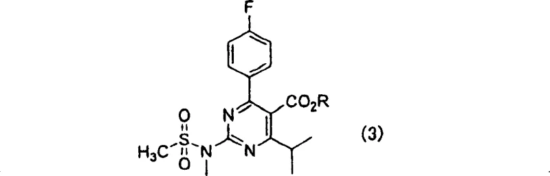 Chemical structures of formula 3, 4, 6, and 8 showing the core pyrimidine scaffold and substituent variations