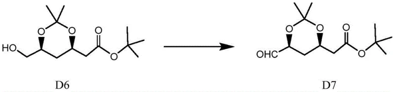 Chemical reaction scheme showing the oxidation of Compound D6 to Compound D7 using NaClO and TEMPO in a microchannel reactor