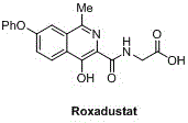 Chemical structure of Roxadustat showing the target isoquinoline core