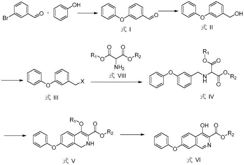 Novel synthetic route for Roxadustat intermediate starting from m-bromobenzaldehyde