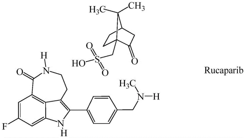 Chemical structure of Rucaparib, the target API requiring the synthesized intermediate