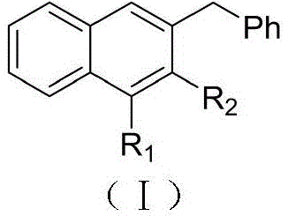 General formula of polyaromatic substituted naphthalene derivatives