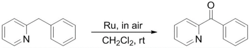 Representative catalytic oxidation of 2-benzylpyridine to ketone using air
