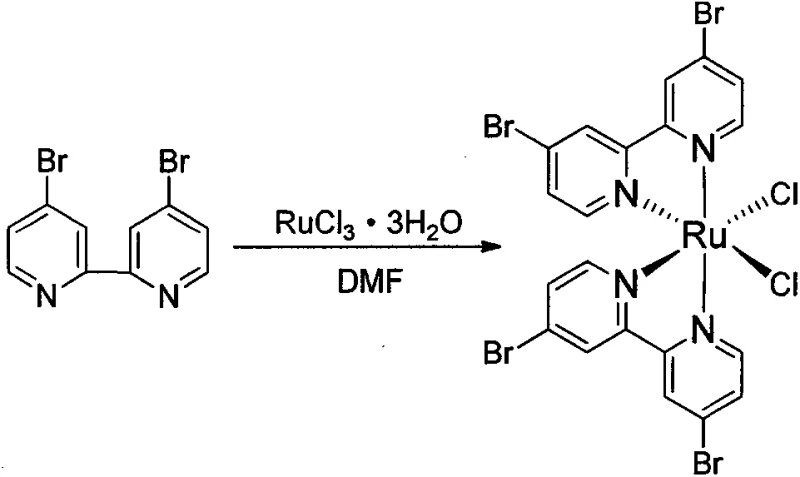 Synthesis of cis-Ru(dbbpy)2Cl2 precursor from ruthenium trichloride